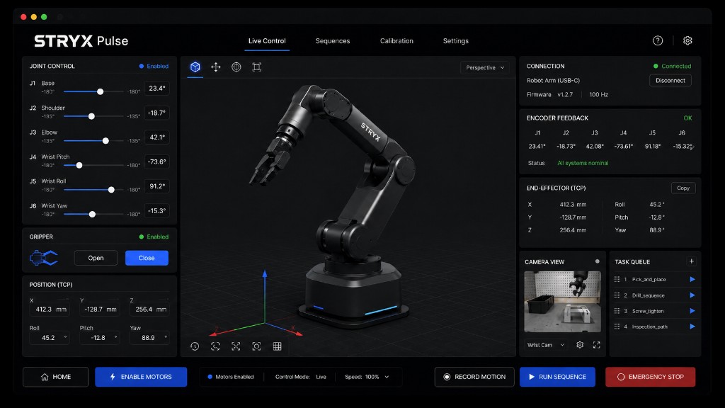 Stryx Pulse software interface